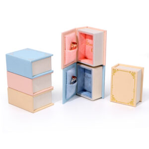 Velvet Book-Style Ring Box Jewelry Gift Case