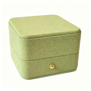 Green Litchi Grain Leather Jewelry Box