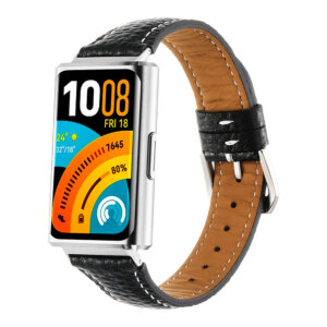 Classic Black Genuine Leather Strap for Huawei Band 11